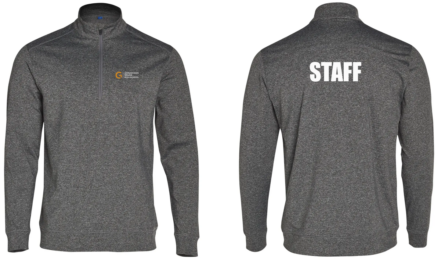 Girrawheen Senior High School Men's Staff Half Zip Long Sleeve Sweat Top FL25 Winning Spirit