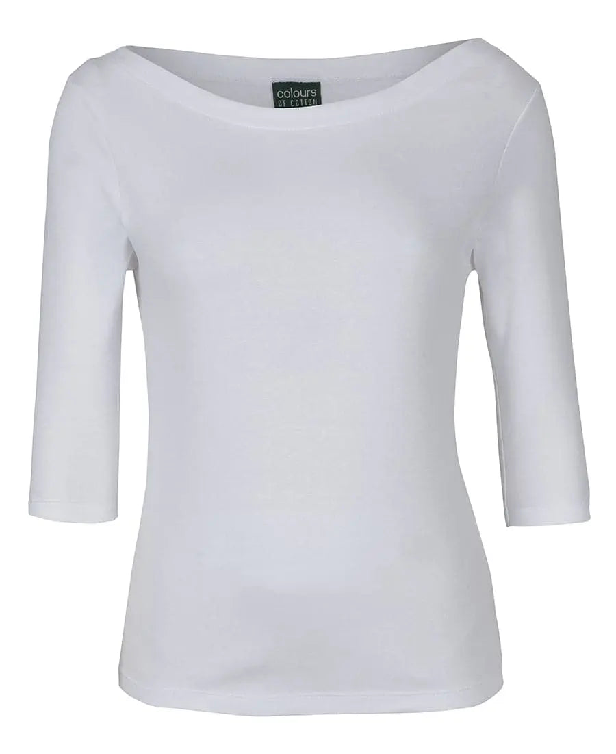 C Of C Ladies 3/4 Sleeve Boat Neck Tee 1BT3 - Flash Uniforms