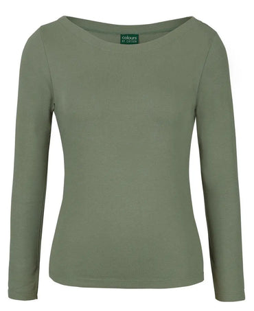 C Of C Women's Long Sleeve Boat Neck Tee 1BTL