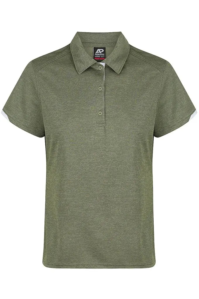 Aussie Pacific Ladies Morris Polo Shirt 2317 Aussie Pacific ARMY GREEN/WHITE 6