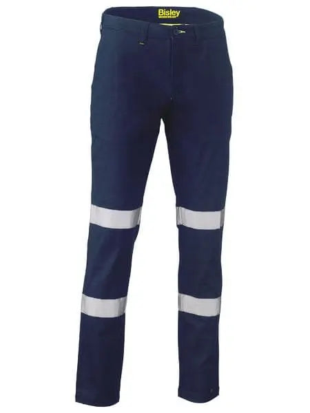 Bisley Taped Biomotion Stretch Cotton Drill Work Pants BP6008T Bisley Workwear