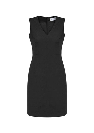 Biz Corporates Womens Sleeveless V Neck Dress 30121 - Flash Uniforms