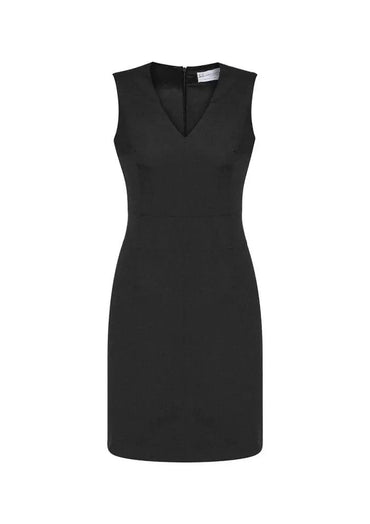 Biz Corporates Womens Sleeveless V Neck Dress 30121 - Flash Uniforms