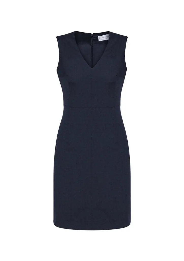 Biz Corporates Womens Sleeveless V Neck Dress 30121 - Flash Uniforms