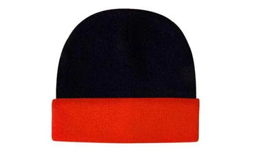 Headwear Acrylic Beanie Hi-vis Turn-up X12 - 3027 - Flash Uniforms