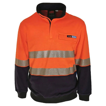 Hivis 1/2 Zip Fr Hrc2 D/n Jumper - 3424 Metro Workwear.
