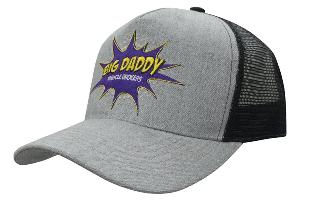 Headwear Grey Marle W/mesh Back Cap X12 - 3821 Headwear Professionals