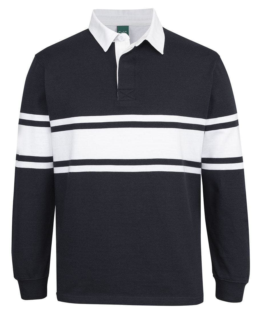 Jb's 3 Stripe Yarn Dyed Rugby Polo Shirt 3RY3