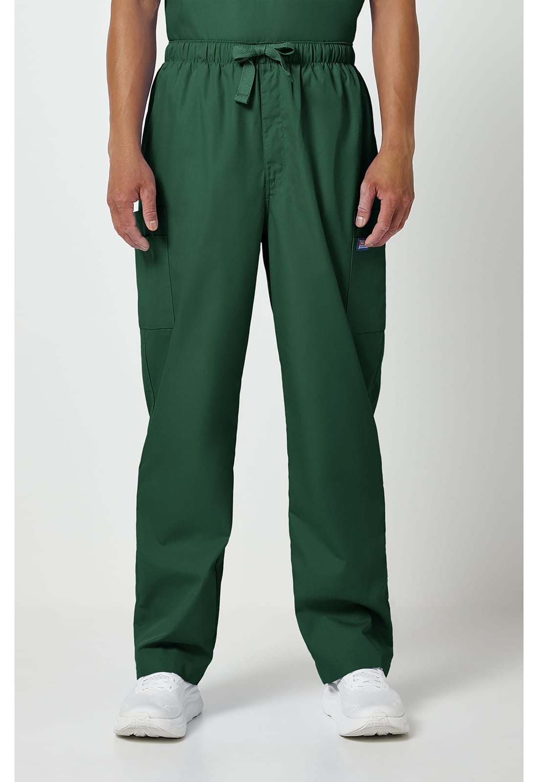 Cherokee Men's Drawstring Cargo Scrub Pant CK4000 in Hunter Green