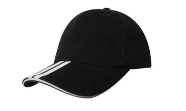 Headwear Bhc 2 Stripe Peak & Sandwich Cap X12 - 4074 Headwear Professionals