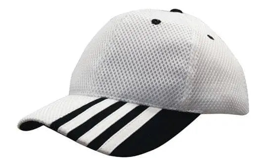 Headwear Sandwich Mesh W/peak Stripes Cap X12 - 4109 Headwear Professionals