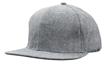 Headwear Grey Marle Flannel Flat Peak Cap X12 - 4135 Headwear Professionals