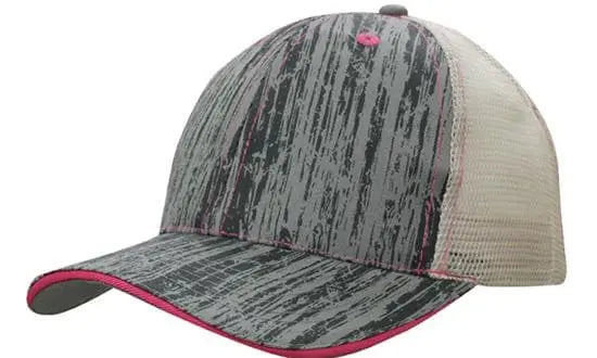 Headwear Woodprint Poly Twill Mesh Cap X12 - 4143 Headwear Professionals