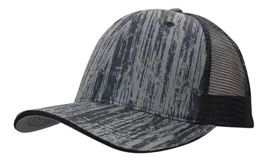 Headwear Woodprint Poly Twill Mesh Cap X12 - 4144 Headwear Professionals