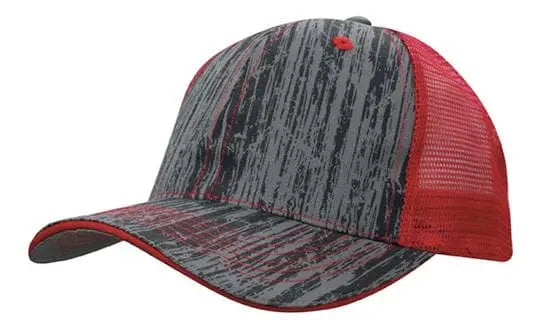 Headwear Woodprint Poly Twill Mesh Cap X12 - 4144 Headwear Professionals