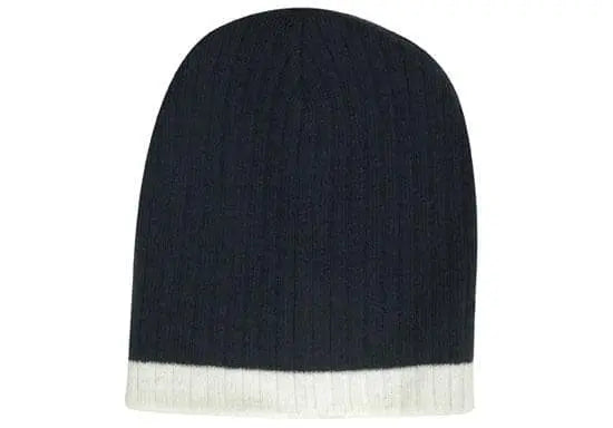 Headwear Two Tone Cable Knit Beanie X12 Headwear Professionals