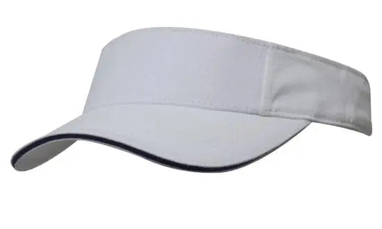 Headwear Visor With Sandwich X12 - 4230 in White/Navy