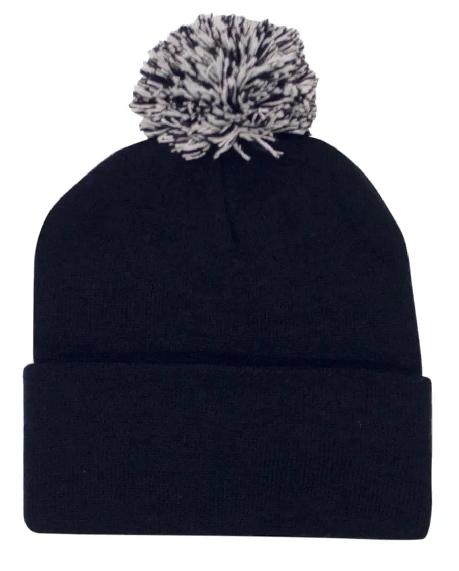 Headwear Knitted Acrylic Beanie With Pom Pom X12 - 4256 Headwear Professionals