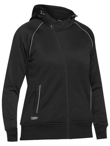 Bisley Women's Fleece Zip Front Hoodie With Sherpa Lining BKL6925 Work Wear Bisley Workwear BLACK (BBLK) 6