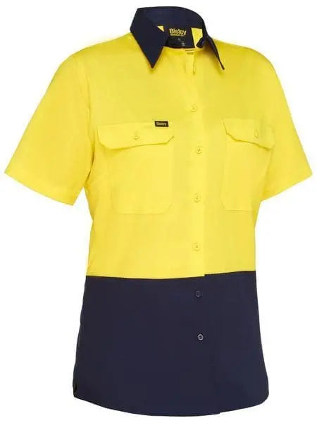 Bisley Women's Cool Lightweight Hi Vis Drill Shirt BL1895 Bisley Workwear