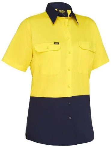Bisley Women's Cool Lightweight Hi Vis Drill Shirt BL1895 Bisley Workwear