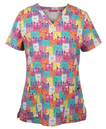 Jb's Wear Women's Printed Scrub Top 4STP1 Simply Scrubs Australia