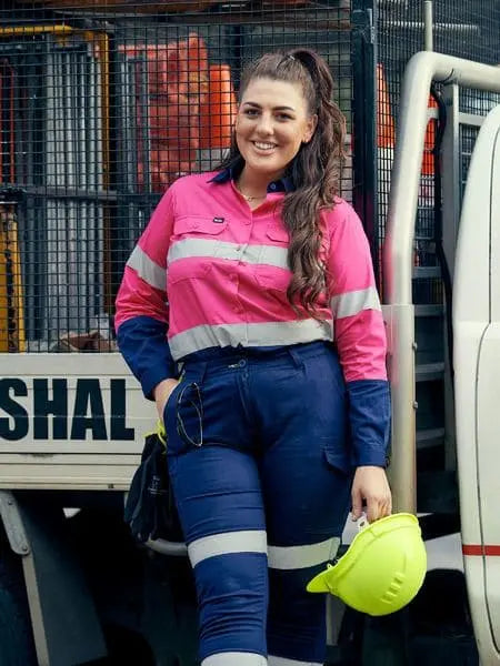 Bisley Workwear Women's 3m Taped Cool Lightweight Hi Vis Shirt BL6896 Bisley Workwear