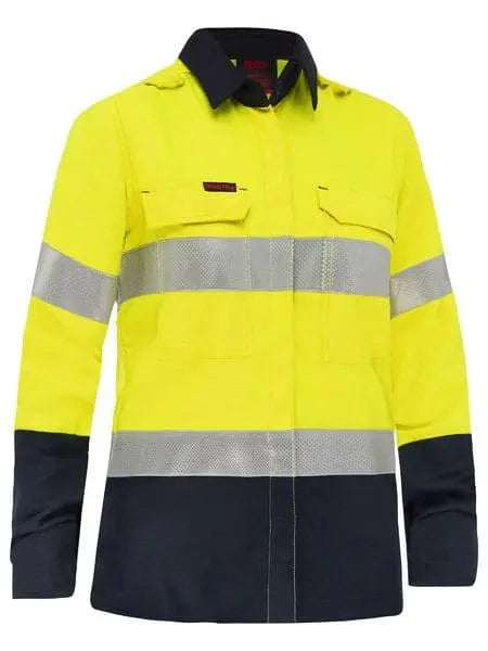 Bisley Apex 160 Women's Taped Hi Vis FR Vented Shirt BL8338T - Flash Uniforms
