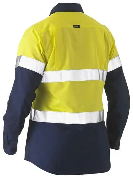 Women's Taped Two Tone Hi Vis Recycled Drill Shirt BL6996T Bisley Workwear