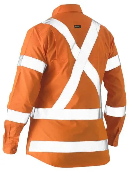 Women's X Taped Hi Vis Recycled Drill Shirt BL6266XT Bisley Workwear