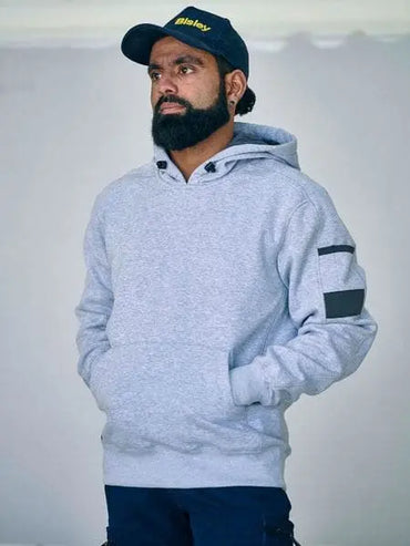 Bisley Workwear Work Fleece Hoodie BK6724 in Grey Marle