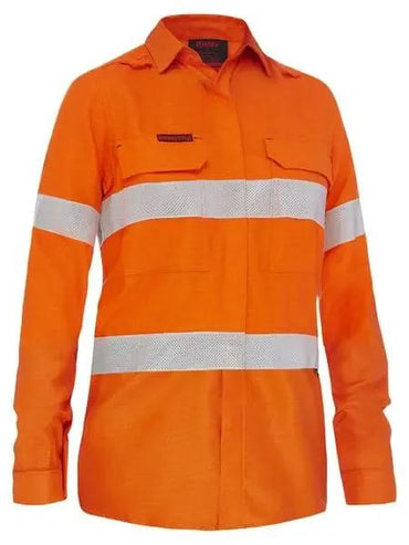 Bisley Apex 185 Women's Taped Hi Vis FR Vented Shirt BL8439T - Flash Uniforms