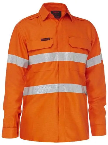 Bisley Workwear Apex 185 Taped Hi Vis FR Vented Shirt BS8439T - Flash Uniforms