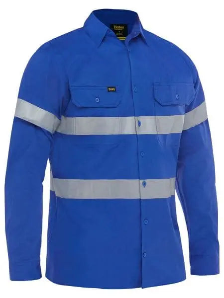 Bisley Workwear Taped Lightweight Hi Vis Drill Shirt BS6883T Bisley Workwear