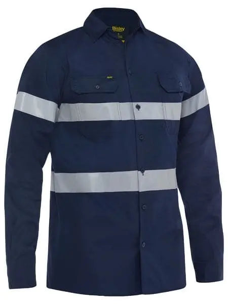 Bisley Workwear Taped Lightweight Hi Vis Drill Shirt BS6883T Bisley Workwear
