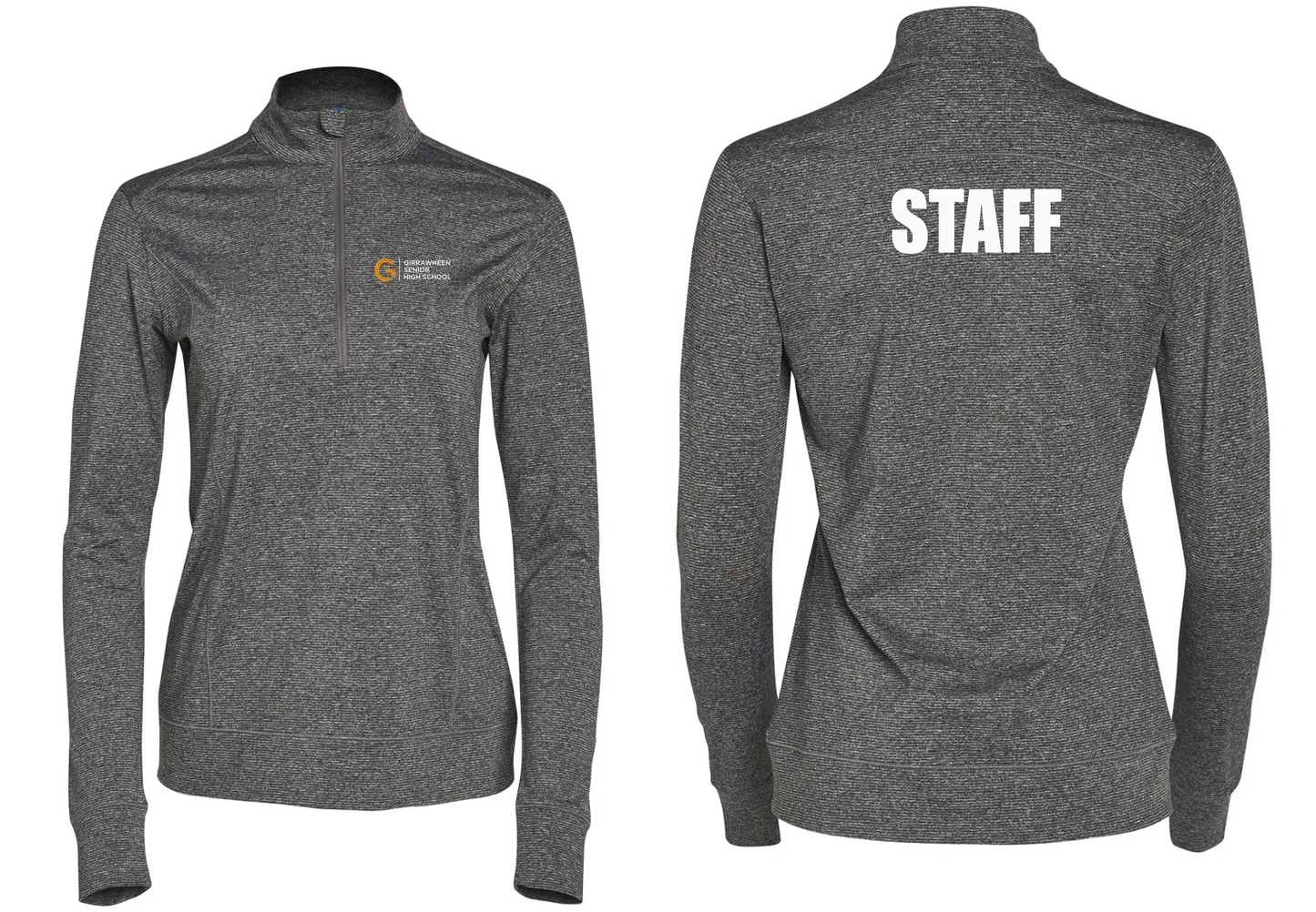 Girrawheen Senior High School Women's Staff Half Zip Long Sleeve Sweat Top FL26 Winning Spirit