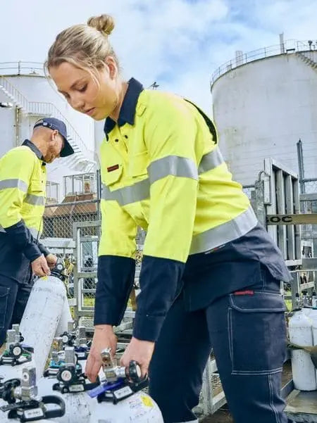 Bisley Apex 160 Women's Taped Hi Vis FR Vented Shirt BL8338T - Flash Uniforms