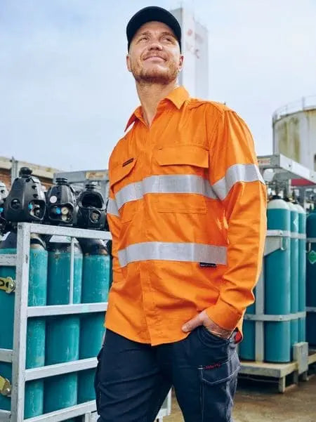 Bisley Workwear Apex 185 Taped Hi Vis FR Vented Shirt BS8439T - Flash Uniforms