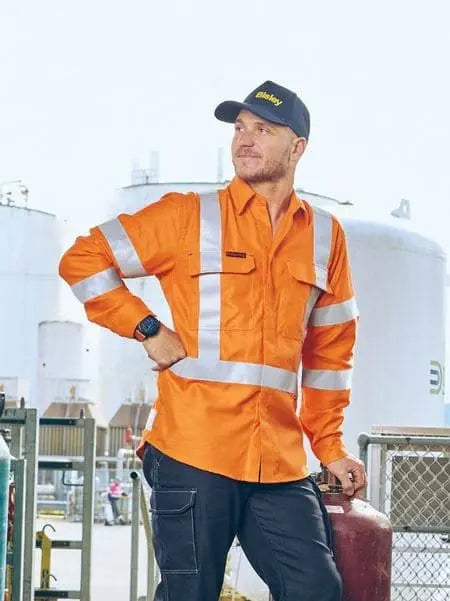 Bisley Workwear Apex 185 X Taped Hi Vis FR Vented Shirt BS8439XT - Flash Uniforms