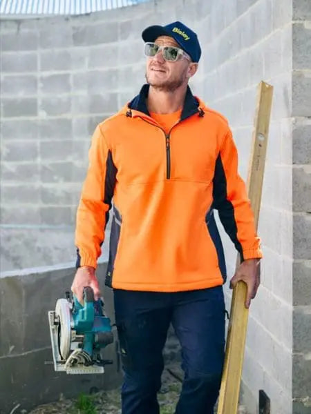 Bisley Workwear Hi Vis Water Repellent Fleece Hoodie BK6571 Bisley Workwear