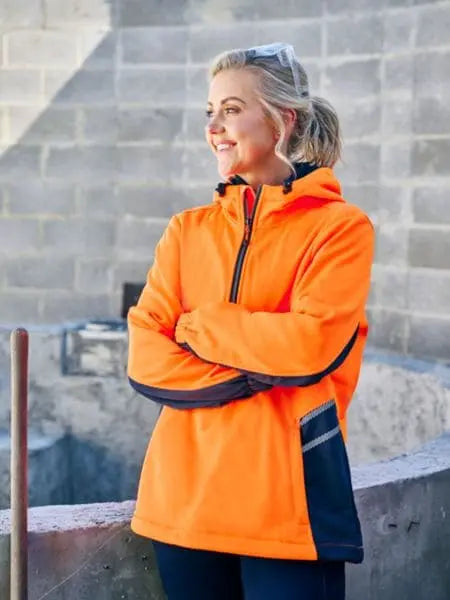 Bisley Women's Hi Vis Water Repellent Fleece Hoodie BKL6571 Bisley Workwear