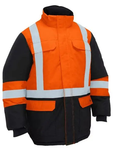 Bisley H Taped Hi Vis Freezer Hooded Jacket BJ6454HT Bisley Workwear