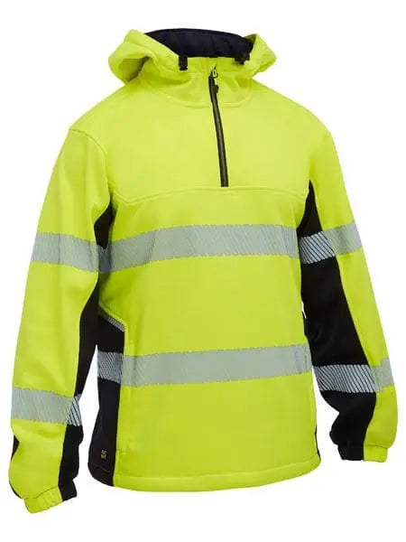 Bisley Taped Hi Vis Liquid Repellent Fleece Hoodie BJ6517T Bisley Workwear