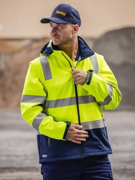 Bisley Taped Two Toned Hi Vis 3 in 1 Softshell Jacket BJ6078T Bisley Workwear