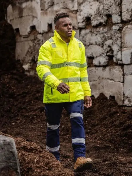 Bisley Taped Hi Vis Heated Jacket with Hood BJ6842T Bisley Workwear