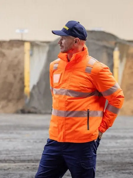 Bisley Taped Hi Vis Heated Jacket with Hood BJ6842T Bisley Workwear