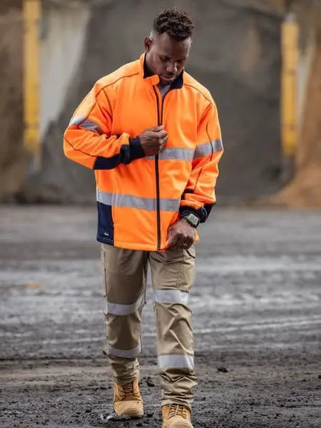 Bisley Men's Taped Hi Vis Zip Front Fleece BK6611T Bisley Workwear