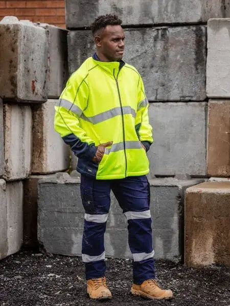 Bisley Men's Taped Hi Vis Zip Front Fleece BK6611T Bisley Workwear