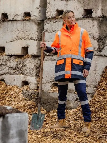 Bisley Taped Women's Hi Vis 5 in 1 Rain Jacket BKL6975 Bisley Workwear