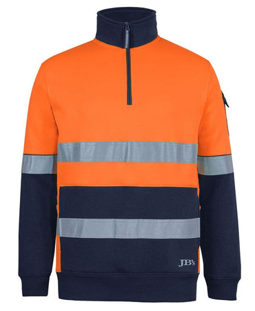 JB'S 350G Hi-Vis Half Zip Taped Trade Hoodie 6DNVF